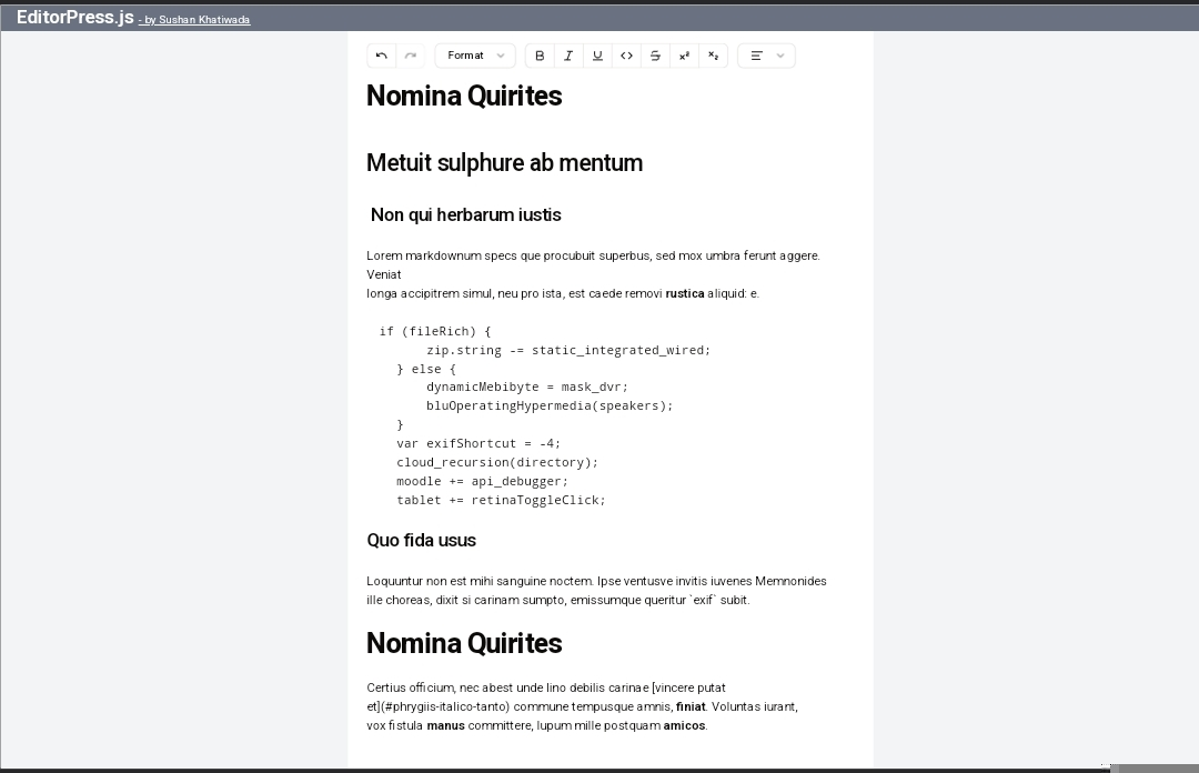 EditorPress.js - A rich text editor